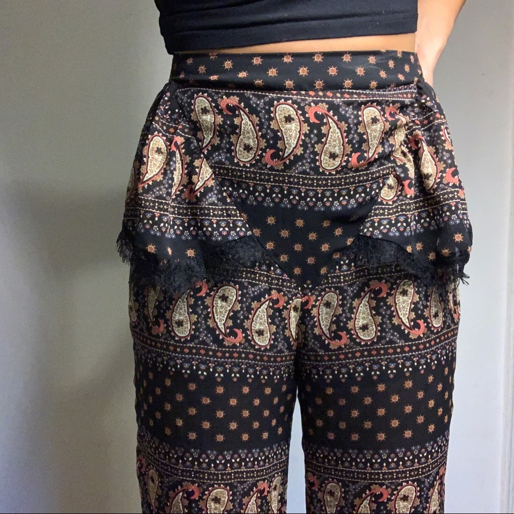 Paisley print flare pants